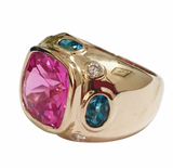 Medium 18kt Yellow Gold GUM DROP™ Two Toned Pink Topaz