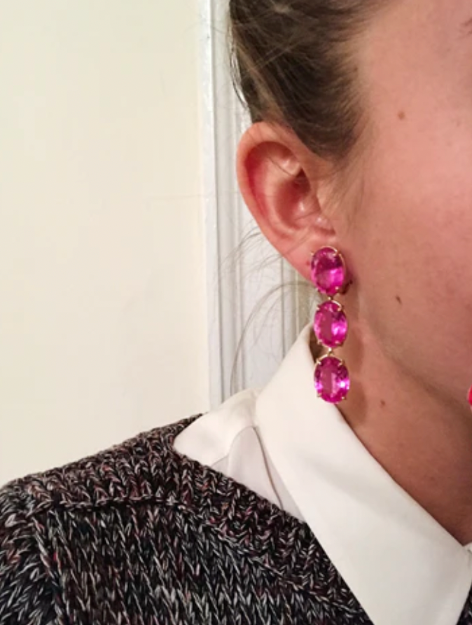 Elegant Drop Earring with Turquoise Sapphire and Blue Topaz A. Clunn