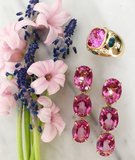 Medium GUM DROP™ Earrings with Pearls and Pink Topaz and Diamonds