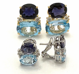 Medium GUM DROP™ Earrings with Pearls and Pink Topaz and Diamonds
