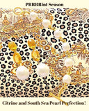 Elegant Three-Stone Drop Earring with Oval Citrine and Baroque Pearl