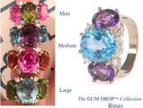 London Blue Topaz Large Cushion Ring with Diamonds