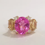 Medium GUM DROP™ Earrings with Deep Citrine and Pink Topaz and Diamonds