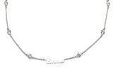 Signature Collection:  Silver Mini Script personalized  necklace on Crystal by the Yard Chain