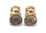 ADELE Large GUM DROP™ Earrings with Citrine and Smokey Topaz and Diamonds