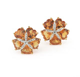 18kt Yellow Gold Sand Dollar Earring with Citrine and Diamonds
