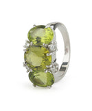 Mini 18kt White Gold Gum Drop Ring with Peridot
