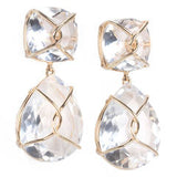 Large GUM DROP™ Earrings with Pink Topaz and Citrine and Pink Topaz and Diamonds
