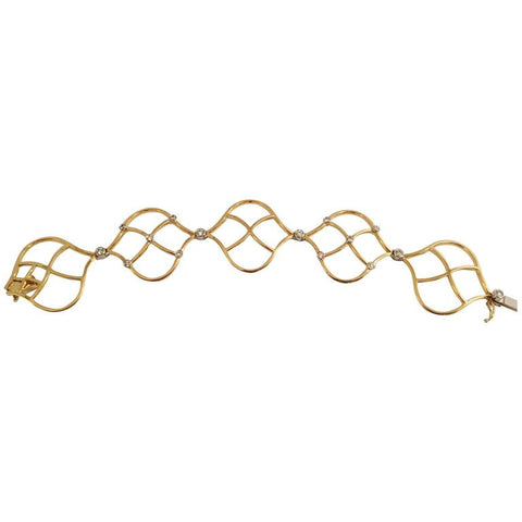 Diamond Gold Woven Bracelet
