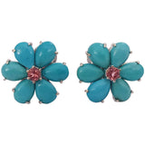 Grande GUM DROP™ Earrings with Cabochon Turquoise and Diamonds