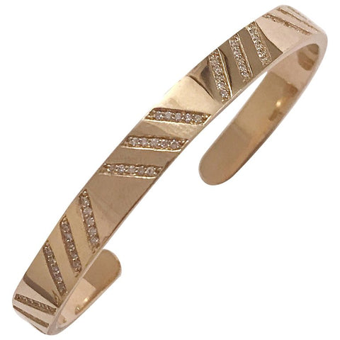 'Slash' Diamond and Yellow Gold Cuff Bracelet