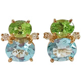 Mini GUM DROP™ Iolite Blue Topaz Diamond Earrings