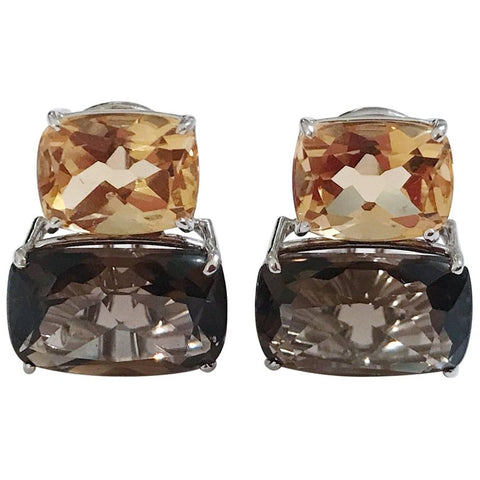 Smoky topaz earrings gold deals