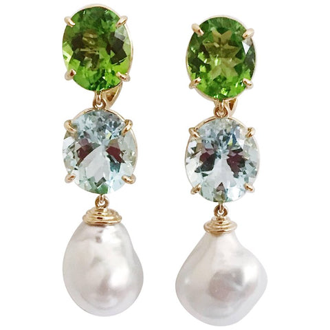 Flower Design Ruby Earrings - South Inida Jewels