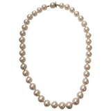 White Cultured Pearl Necklace with Gold Clasp