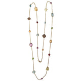 Elegant Multiple Semi Precious Stone Gold Necklace