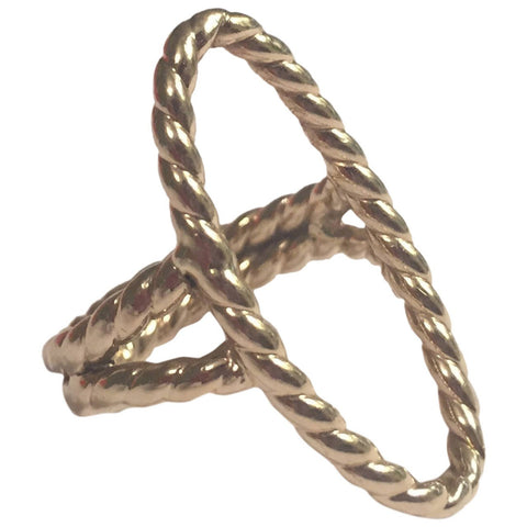 Gold Twisted Open Oval Ring