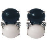 Medium GUM DROP™ Earrings with Onyx and White Jade and Diamonds