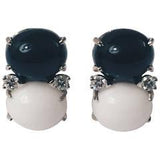 Large GUM DROP™ Earrings with Cabochon Turquoise and Diamonds