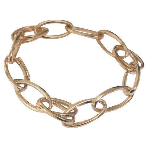 Yellow Gold Double Marquise Link Bracelet