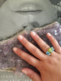 Medium 18 Karat Yellow Gold GUM DROP™  Ring with Peridot and Blue Topaz - Without Diamonds