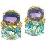 Medium GUM DROP™ Earrings with Citrine and Blue Topaz and Diamonds