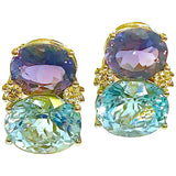 Medium GUM DROP™ Earrings with Iolite and Blue Topaz and Diamonds