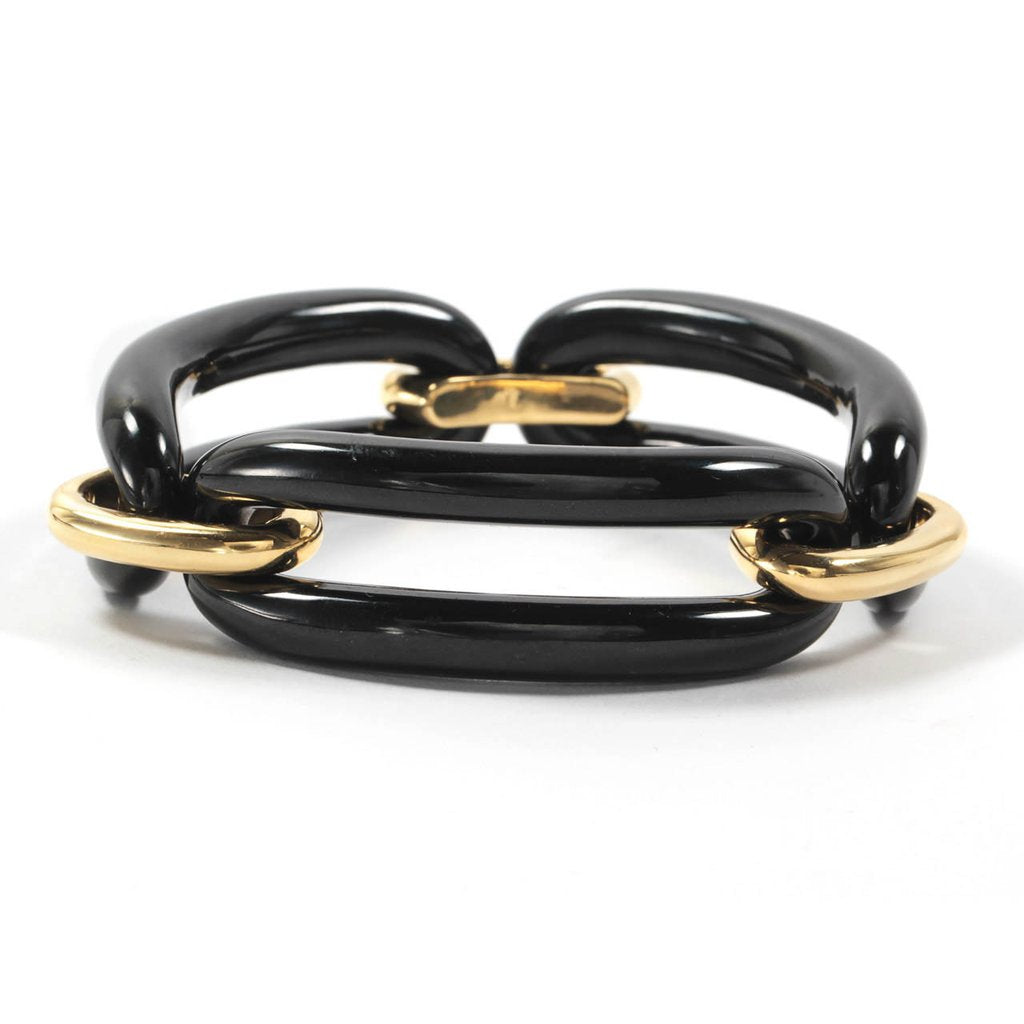 18kt Yellow Gold and Agate Link Bracelet