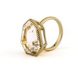 18kt Yellow Gold Byzantine Ring with Rock Crystal