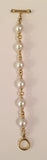 18kt Yellow Gold and Pearl Bracelet with Sapphire Toggle