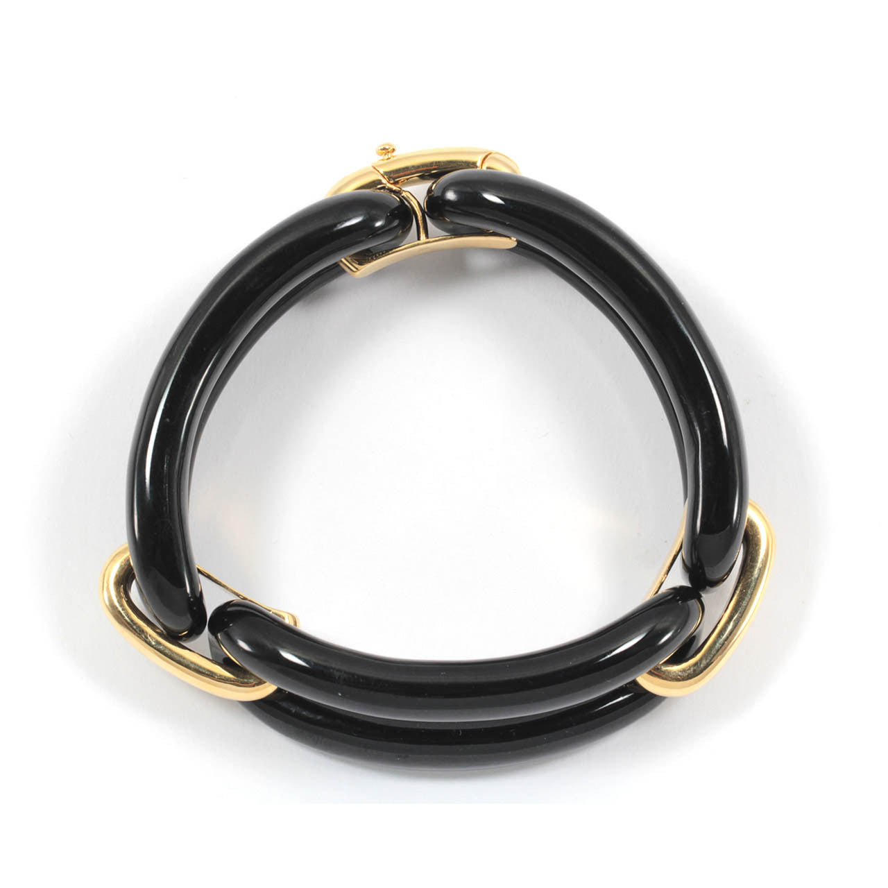 18kt Yellow Gold and Onyx Link Bracelet