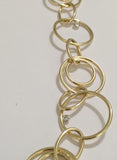 Yellow Gold Circles and Floating Diamond Chain Necklace