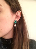 18Kt Yellow Gold Cushion Cut Cabochon Peridot Earrings