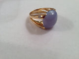 18kt Yellow Gold Cushion Ring with Cabochon Chalcedony and Diamonds