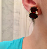 Large GUM DROP™ Earrings with Garnet and Cabochon Citrine and Diamonds