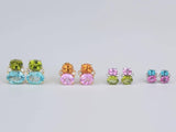 Large GUM DROP™ Earrings with Blue Topaz and Cabochon Turquoise and Diamonds