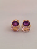 Medium GUM DROP™ Earrings with Amethyst and Pale Amethyst and Diamonds