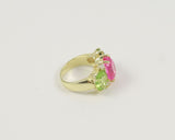 Small GUM DROP™ Ring with Pink Topaz and Peridot and Diamonds