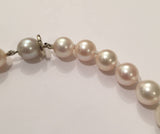 White Cultured Pearl Necklace with Gold Clasp