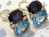 Medium GUM DROP™ Earrings with Citrine and Blue Topaz and Diamonds