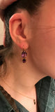18kt Yellow Gold Multi Prong Amethyst Drop Earrings