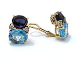 Medium GUM DROP™ Earrings with Citrine and Blue Topaz and Diamonds