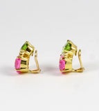 Large GUM DROP™ Earrings with Peridot and Pink Topaz and Diamonds