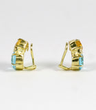 Medium GUM DROP™ Earrings with Citrine and Blue Topaz and Diamonds