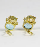 Medium GUM DROP™ Earrings with Citrine and Blue Topaz and Diamonds