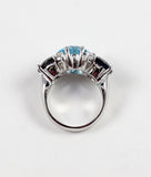 Medium 18kt White Gold Gum Drop Ring with Blue Topaz and Iolite