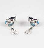 Large GUM DROP™ Earrings with Iolite and Blue Topaz and Diamonds