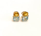 Medium GUM DROP™ Earrings with Citrine and Blue Topaz and Diamonds