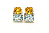 Medium GUM DROP™ Earrings with Citrine and Blue Topaz and Diamonds