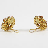 Citrine Double Tier Flower Earrings with Diamond